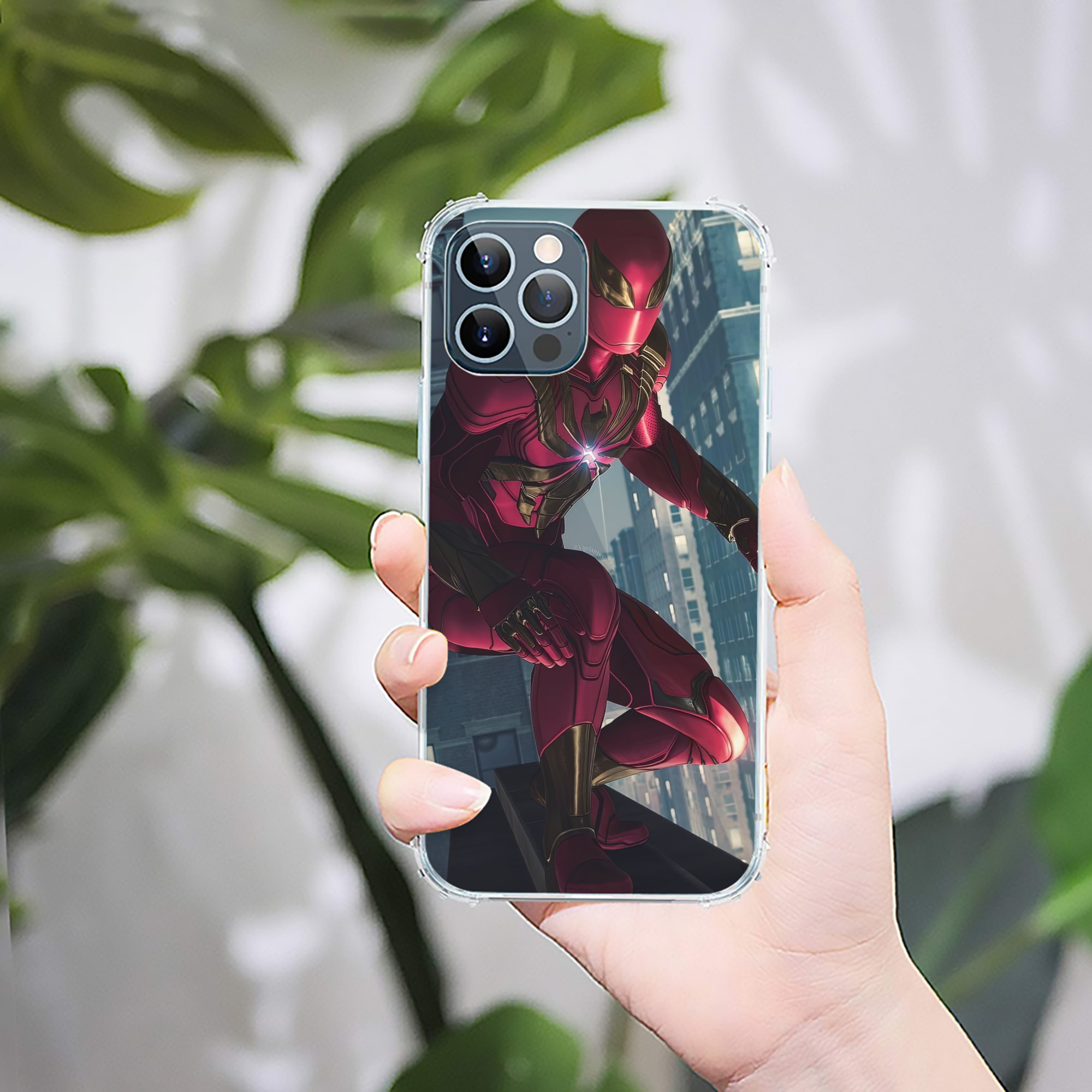 （画像用） Spider Man スパイダーマン 【iPhone 12シリーズ対応】透明スマホケース（クリアソフトケース）
